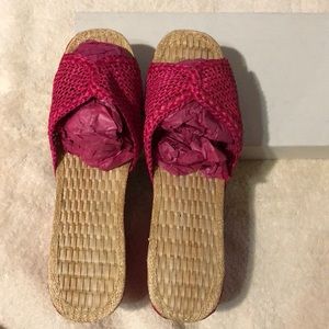 Woven Rattan Slippers.